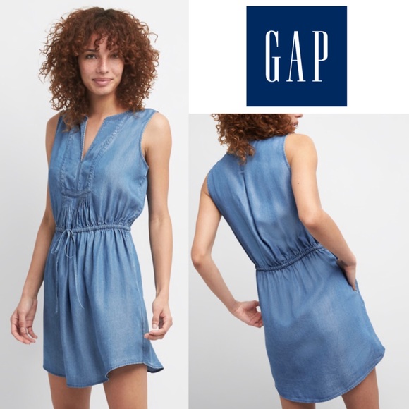 gap sleeveless denim dress
